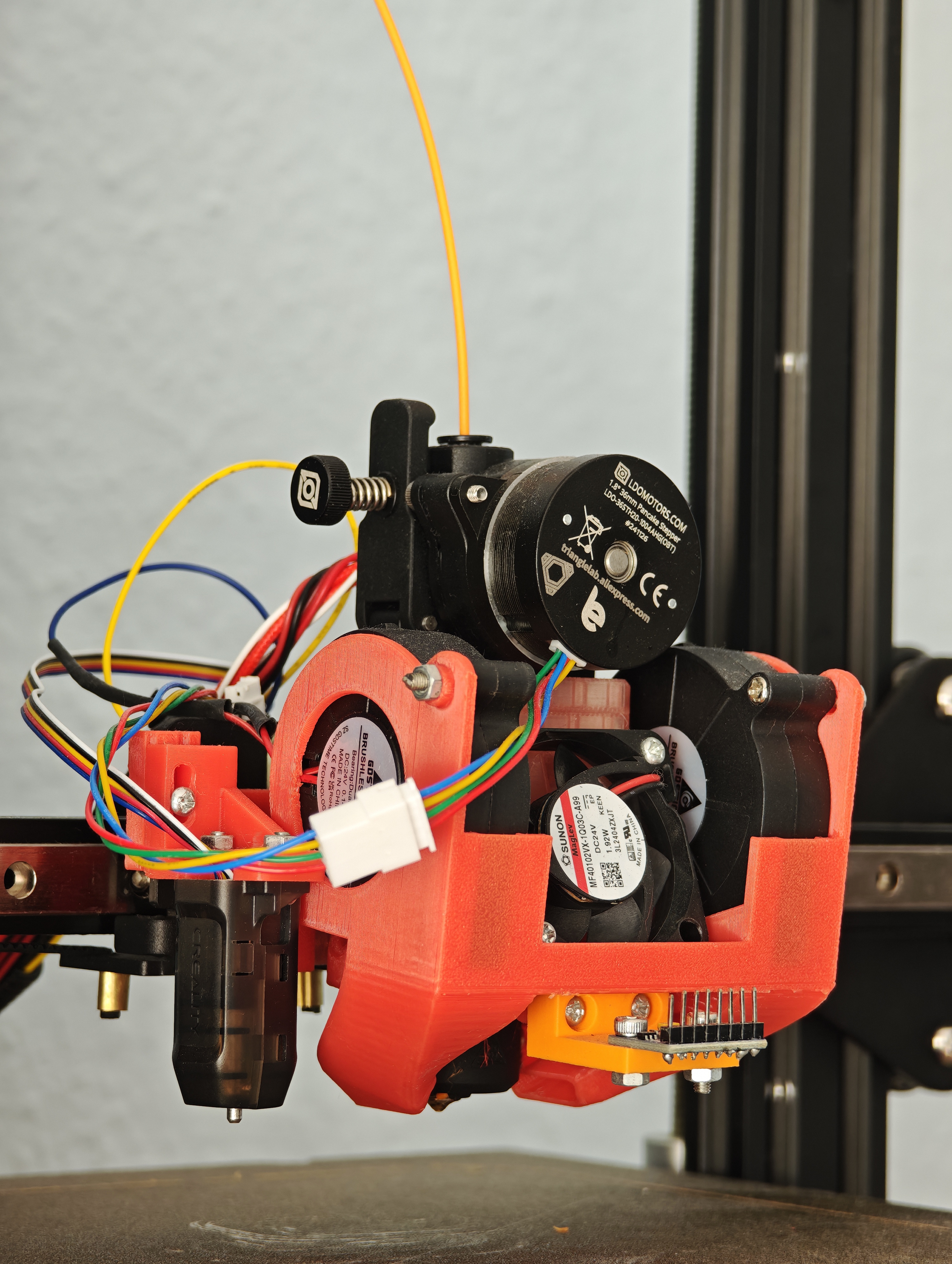 Close-up of Orbiter V2.5 extruder and hotend